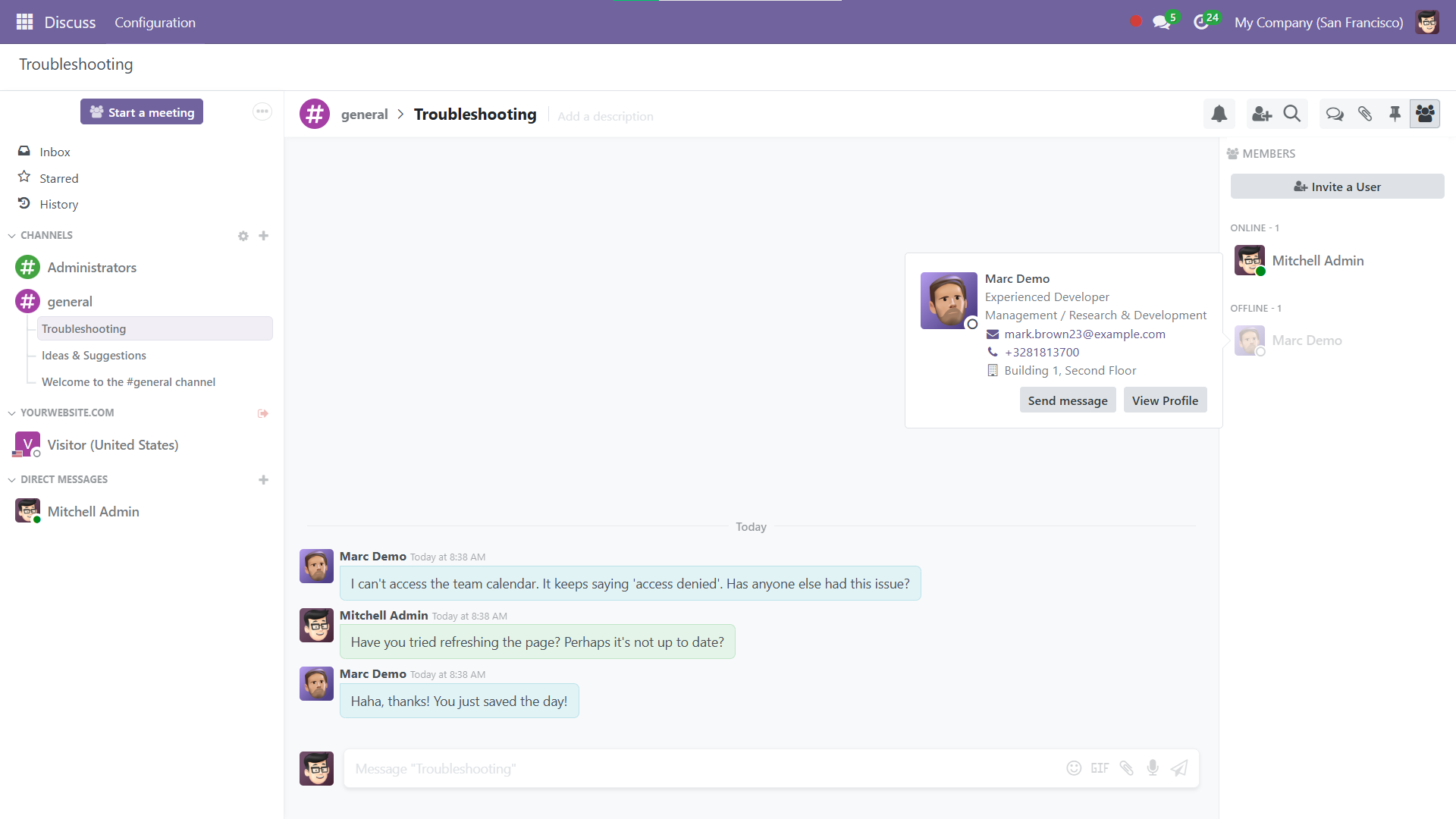 Discussions module overlaying threaded comments